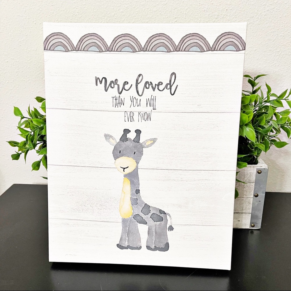 New Baby Giraffe Wrapped Canvas Wall Art Decor